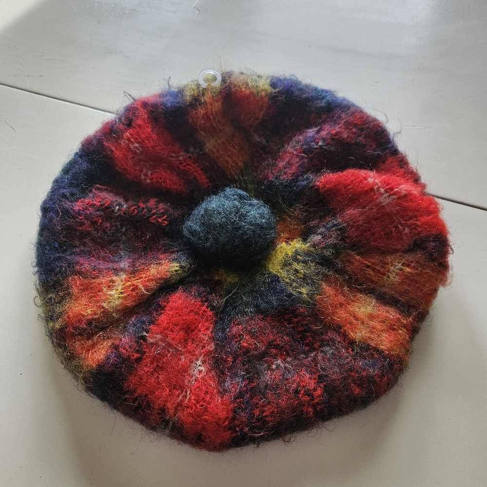 Vintage Multicolor Wool Beret